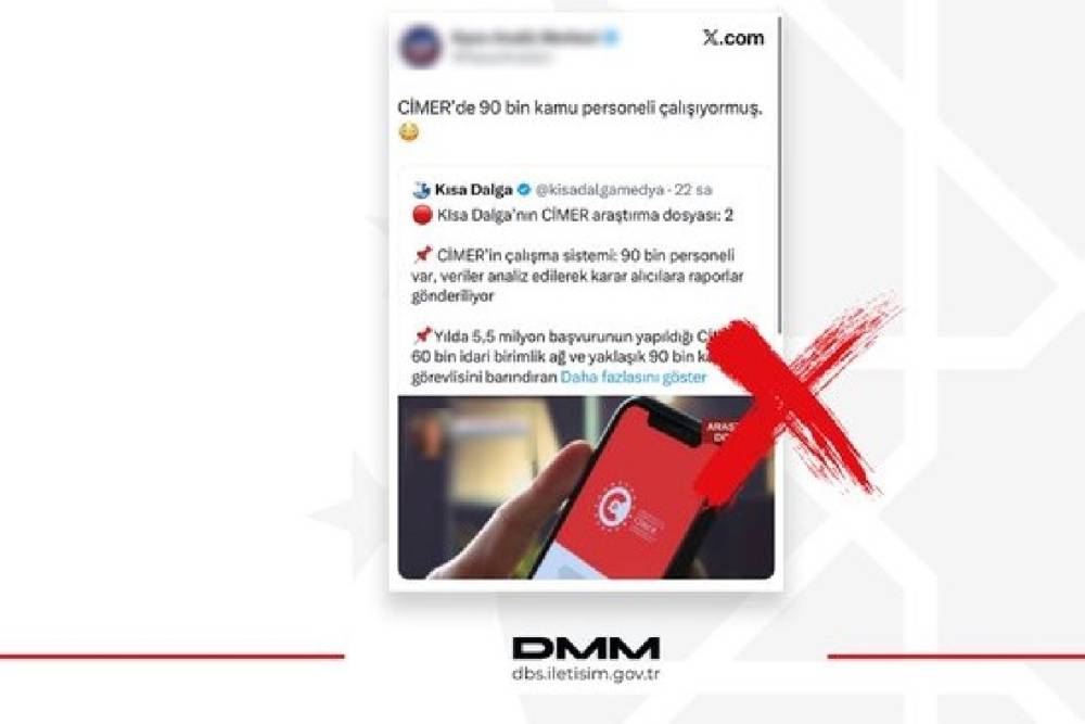 DMM, &ldquo;CİMER&rsquo;de 90 bin kişinin g&ouml;rev yaptığı&rdquo; iddialarını yalanladı